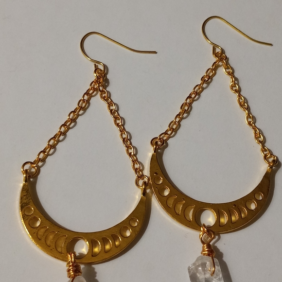 Phase of the moon crystal drop earrings - Picture 6 of 7